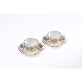 2 Tea cups and saucers set - White Imperial